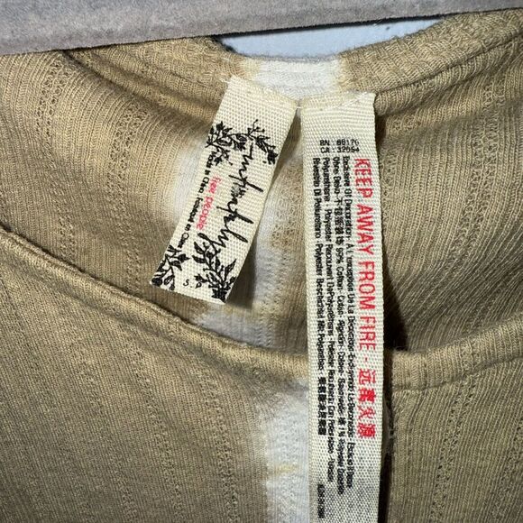 Free People Womens Green Tie Dye Button Down Top S BOHO EUC - Picture 5 of 7